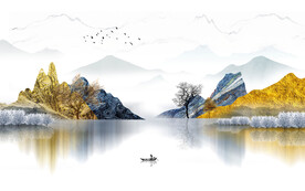 新中式电视背景墙