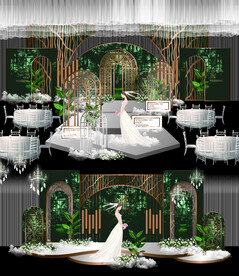 绿金色婚礼背景