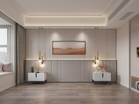 现代卧室背景墙