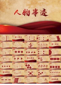 红色大气人物事迹宣传介绍PPT