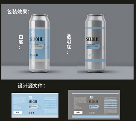 海豹油包装效果图和平面图 