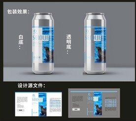 海豹油包装效果图和平面图 