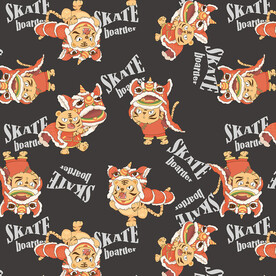 卡通 字母 舞狮