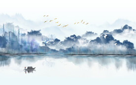 轻奢装饰画 新中式山水画