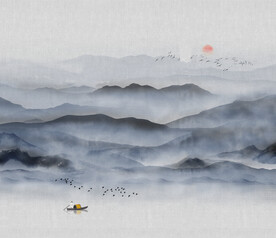 轻奢装饰画 新中式山水画