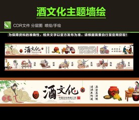 酿酒文化墙绘图片