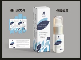 美妆护肤品包装效果图和平面图 