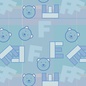 格子 卡通 小熊