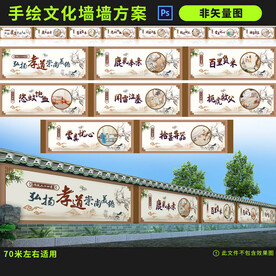 二十四孝节选手绘墙