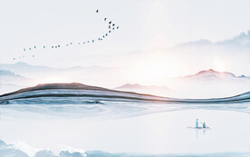 轻奢装饰画 意境水墨山水画