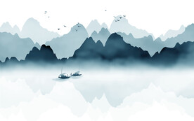 轻奢装饰画 意境水墨山水画