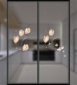 高清分层透明底推拉门玻璃打印图