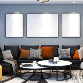 客厅装饰画背景墙空白样机