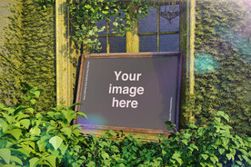 花园咖啡馆一角海报样机