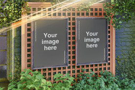 花园咖啡馆一角海报样机