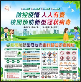 学校防控疫情展板