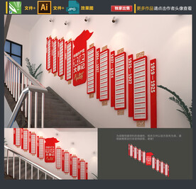 党史楼梯文化墙