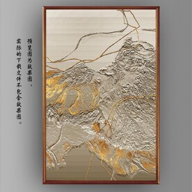 抽象金色浮雕纹理装饰油画