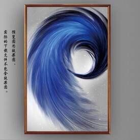 光影宝石蓝抽象山水装饰画