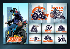 矢量摩托骑手文化系列