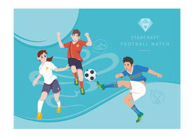 足球火热比赛扁平风插画