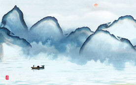 轻奢装饰画 新中式水墨山水画