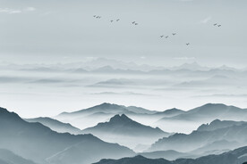 轻奢装饰画 新中式水墨山水画