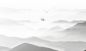 轻奢装饰画 水墨山水画 船