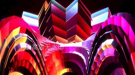 抽象炫彩多边形变换动画大屏幕