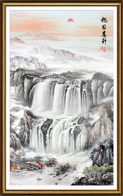 竖幅山水画