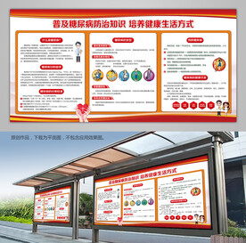 糖尿病科普知识背景板海报展板