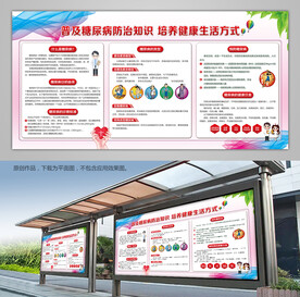糖尿病科普知识展架海报宣传栏