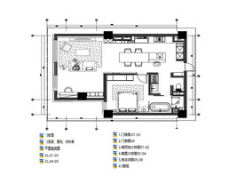 70㎡公寓户型施工图样板间