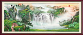 聚宝盆山水画