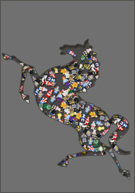 轻奢装饰画 立体抽象图 马