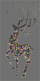 轻奢装饰画 立体抽象图 鹿