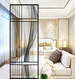 高清分层透明底屏风玻璃打印图