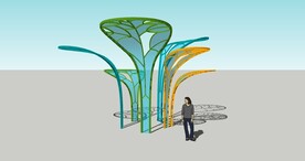 su仿生树叶雕塑景观模型