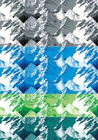 雪山山峰四方连续 四色无痕拼接