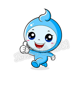 奔跑的蓝色水宝贝