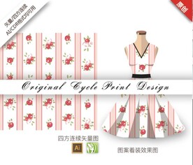 抽象古典手绘圆圈几何花卉图案