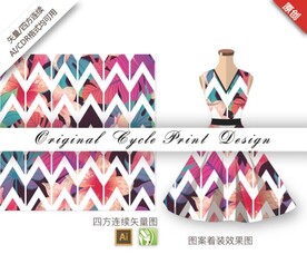 矢量热带抽象花卉棕榈服饰印花