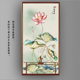 新中式水墨荷花国画装饰画