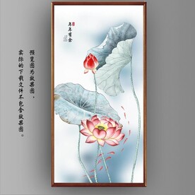 新中式水墨荷花国画装饰画