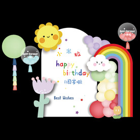 彩色手绘花朵背景