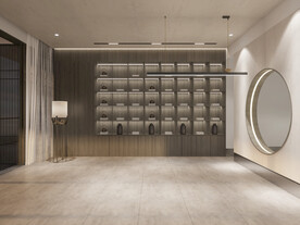 新中式直播间背景墙