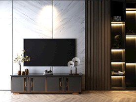 轻奢电视墙3d模型