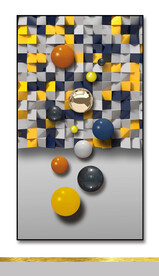 装饰画 魔方块格子 圆珠子