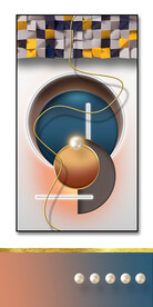 装饰画 魔方块格子 圆珠曲线