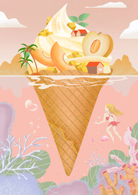 冰淇凌口味燕窝奶昔插画包装